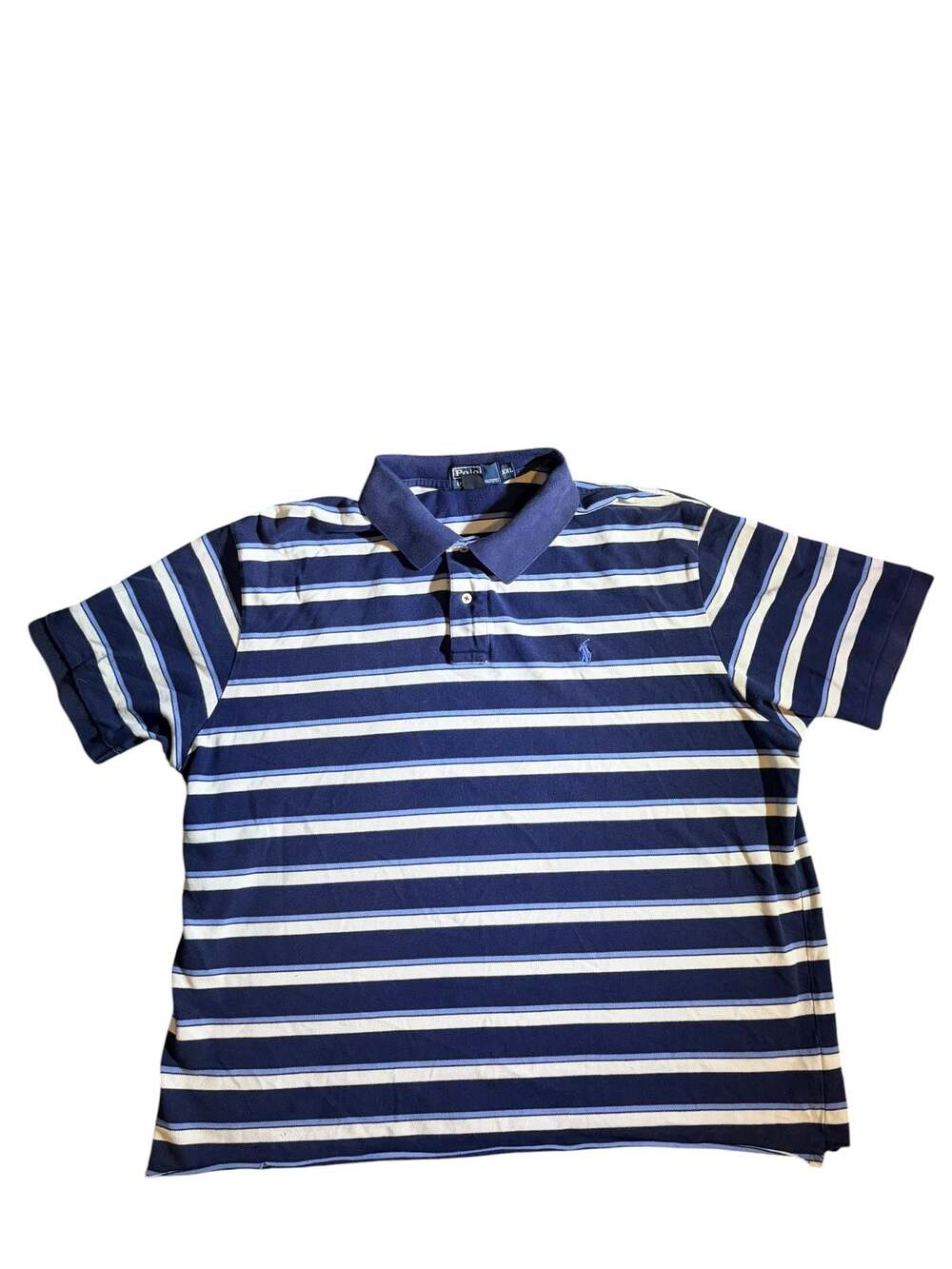 Polo Ralph Lauren Men's Striped Short Sleeve Cotton Polo Shirt Navy Blue XXL